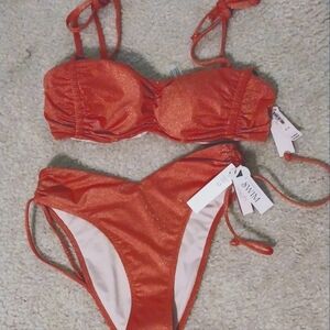 Victoria's Secret Shimmer Bikini Top Size M, Bottom Size S, Color  Ginger Glaze